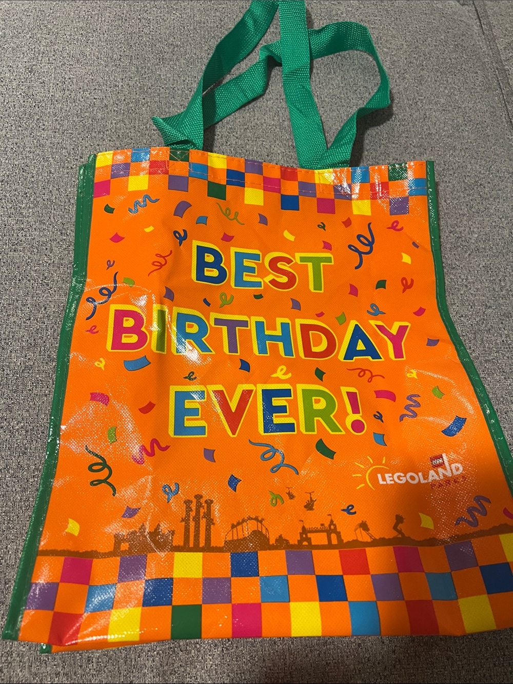 "Best Birthday Ever!" Reusable Party Tote - Orange